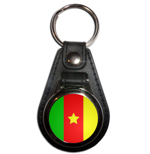 Cameroon Flag - Plastic Medallion Key Ring