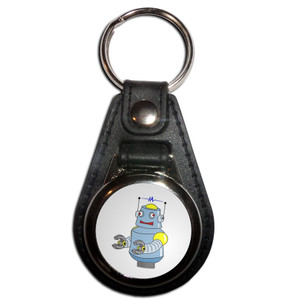 White Boy Robot - Plastic Medallion Key Ring