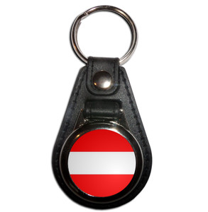 Austria Flag - Plastic Medallion Key Ring