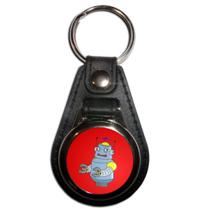 Red Boy Robot - Plastic Medallion Key Ring
