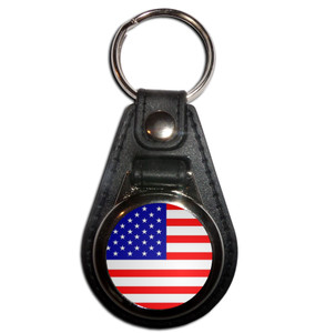 USA Flag - Plastic Medallion Key Ring