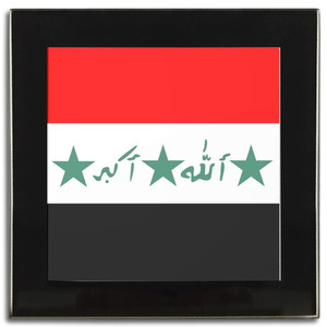 Iraq Flag - Square Glass Coaster Iraq Flag - Square Glass Coaster