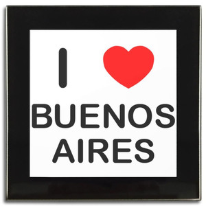 I Love Buenos Aires - Square Glass Coaster