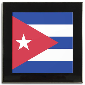 Cuba Flag - Square Glass Coaster