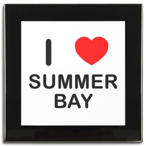 I Love Summer Bay - Square Glass Coaster I Love Summer Bay - Square Glass Coaster