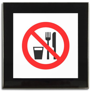 No Food or Drink - Square Glass Coaster