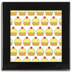 Cupcake Pattern - Square Glass Coaster Cupcake Pattern - Square Glass Coaster