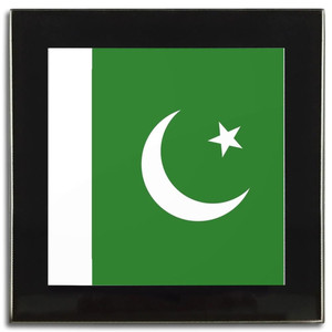 Pakistan Flag - Square Glass Coaster Pakistan Flag - Square Glass Coaster