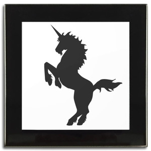 Unicorn Silhouette - Square Glass Coaster