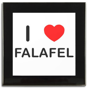 I Love Falafel - Square Glass Coaster