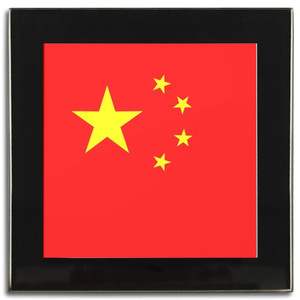 China Flag - Square Glass Coaster