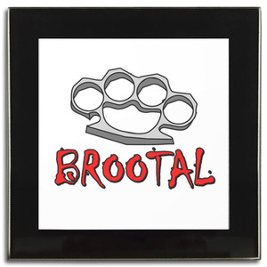Br00tal Knuckleduster - Square Glass Coaster