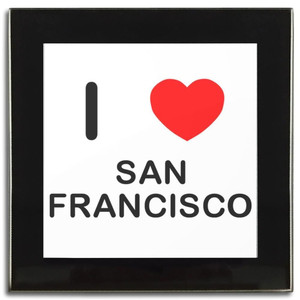I Love San Francisco - Square Glass Coaster