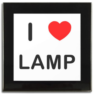 I love Lamp - Square Glass Coaster