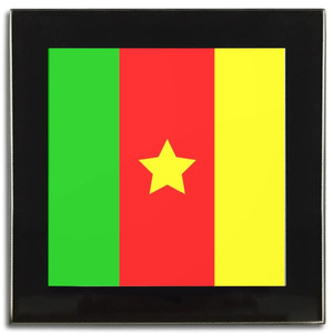 Cameroon Flag - Square Glass Coaster