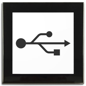 USB Logo - Square Glass Coaster