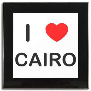 I Love Cairo - Square Glass Coaster