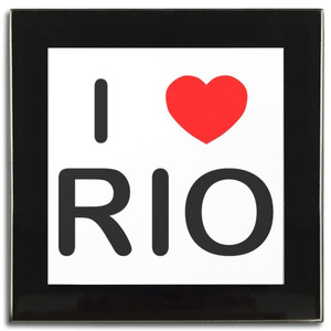 I Love Rio - Square Glass Coaster