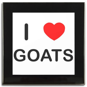 I Love Goats - Square Glass Coaster