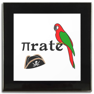 Pi Rate - Square Glass Coaster Pi Rate - Square Glass Coaster