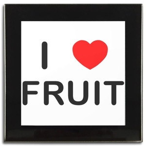 I Love Fruit - Square Glass Coaster