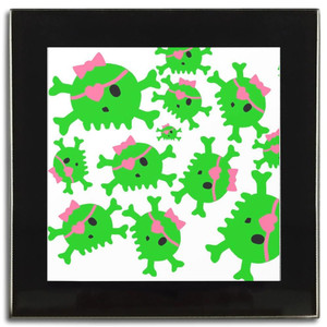 Skull Bow Pattern 2 - Square Glass Coaster Skull Bow Pattern 2 - Square Glass Coaster