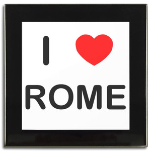 I Love Rome - Square Glass Coaster
