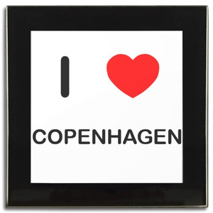 I Love Copenhagen - Square Glass Coaster