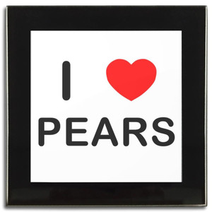 I Love Pears - Square Glass Coaster