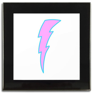 Lightning Bolt Pink - Square Glass Coaster