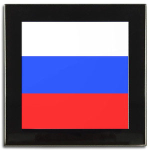 Russia Flag - Square Glass Coaster Russia Flag - Square Glass Coaster
