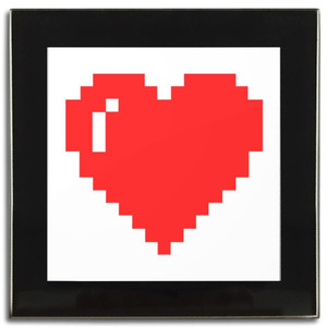 Pixel Heart - Square Glass Coaster Pixel Heart - Square Glass Coaster