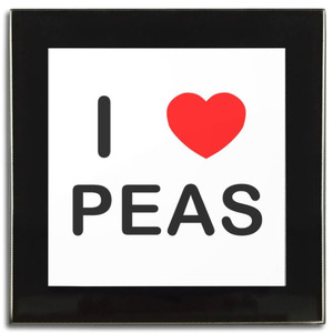 I Love Peas - Square Glass Coaster