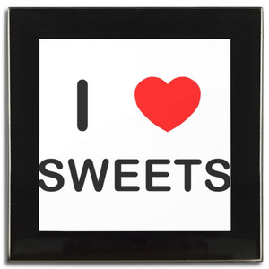 I Love Sweets - Square Glass Coaster