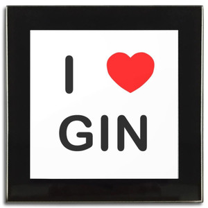 I Love Gin - Square Glass Coaster