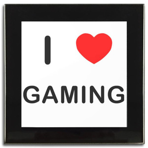 I love Gaming - Square Glass Coaster