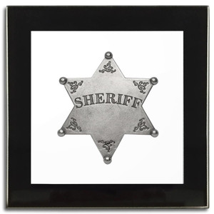 Sheriff Badge - Square Glass Coaster Sheriff Badge - Square Glass Coaster