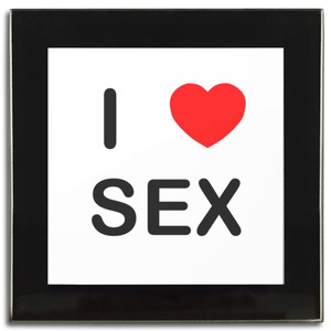 I Love Sex - Square Glass Coaster