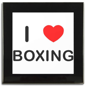 I Love Boxing - Square Glass Coaster