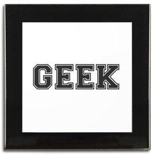 Varsity Geek - Square Glass Coaster Varsity Geek - Square Glass Coaster