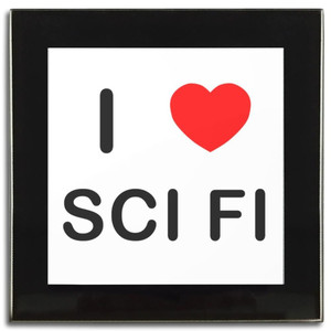 I love Sci Fi - Square Glass Coaster