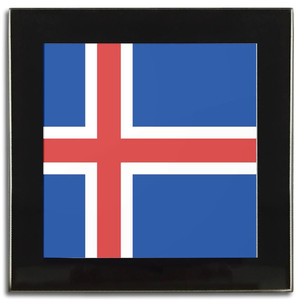 Iceland Flag - Square Glass Coaster