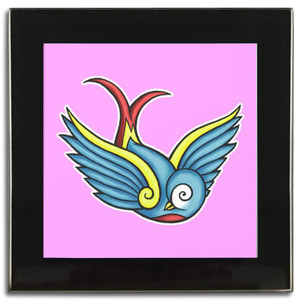 Swallow - Square Glass Coaster
