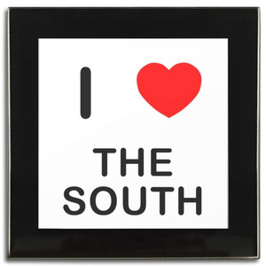 I love The South - Square Glass Coaster
