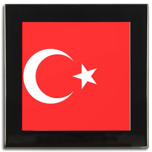 Turkey Flag - Square Glass Coaster