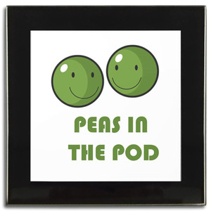 Peas in the Pod - Square Glass Coaster Peas in the Pod - Square Glass Coaster