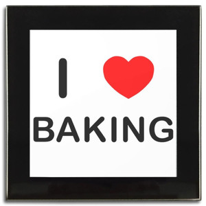 I Love Baking - Square Glass Coaster