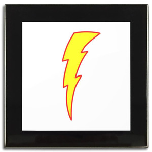 Lightning Bolt White - Square Glass Coaster Lightning Bolt White - Square Glass Coaster