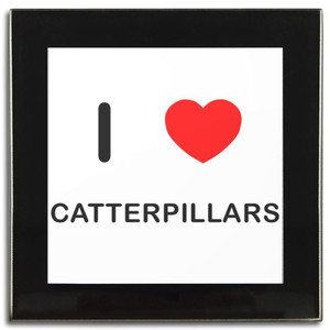 I Love Catterpillars - Square Glass Coaster