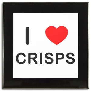 I Love Crisps - Square Glass Coaster